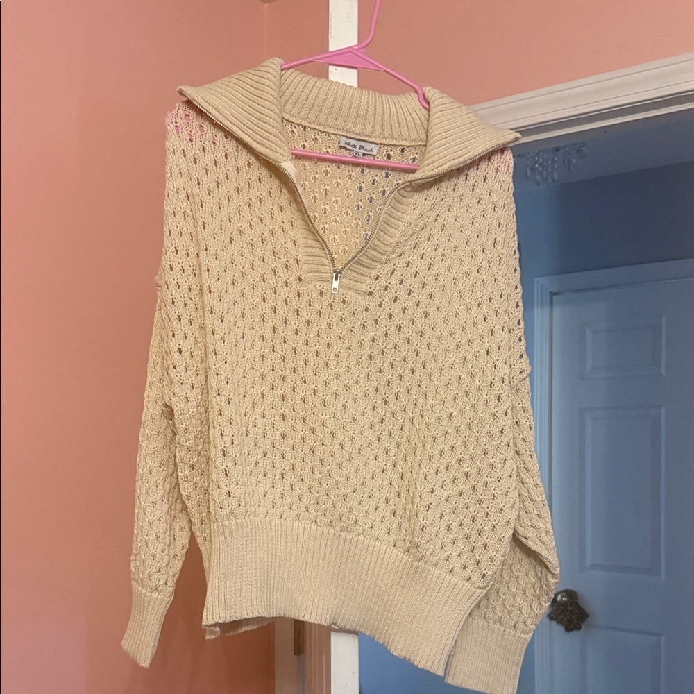 White Birch Cream Knit Cowl Neck Sweater